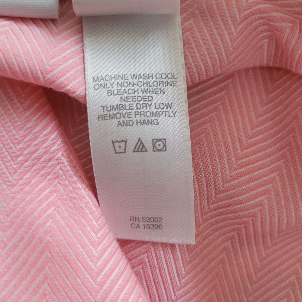 Liz Claiborne pink herringbone pattern, no iron Oxford shirt in size 10 - Picture 10 of 12